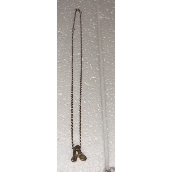 Vtg. Sarah Coventry Initial Monogram Bubble Necklace Letter "A" Gold-Tone 16/18" - Picture 3 of 5